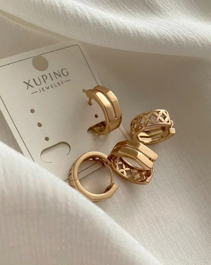 گوشواره دو لاین چند ضلعی ژوپینگ