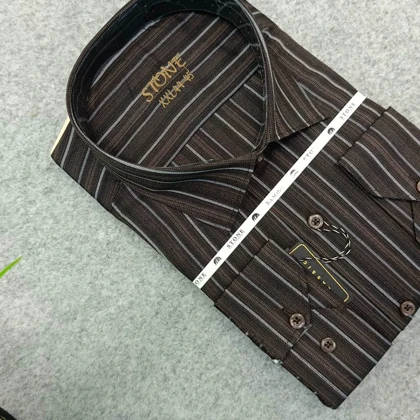 پیراهن استین بلند مردانه _ طرح راه راه قواره کلاسیک