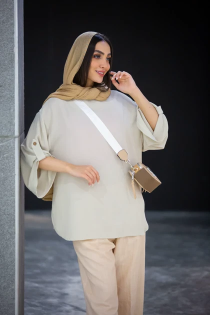 مانتو کنفی کراش یقه گرد