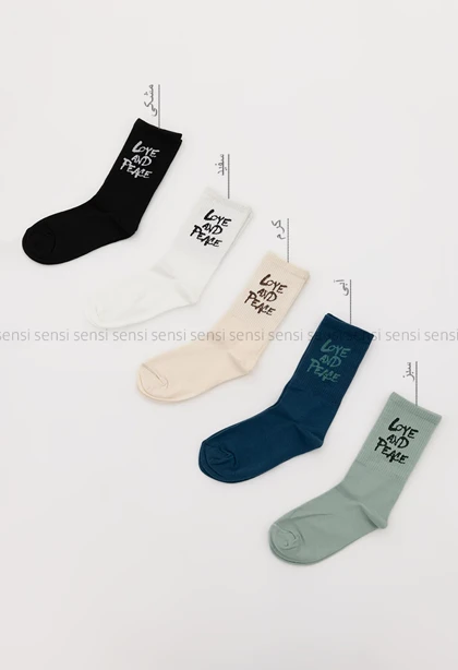 جوراب love ساق‌دار پنبه کد1005214