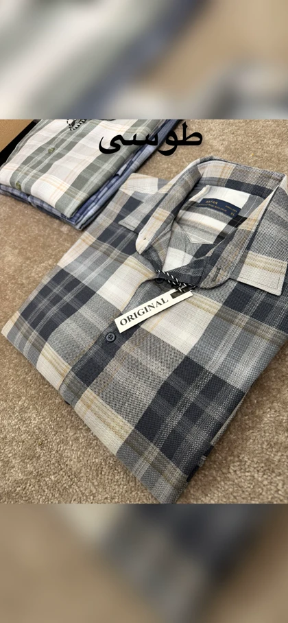 پیراهن چهارخانه آستین بلند 2656