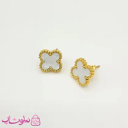 ست گردنبند و گوشواره دخترانه ونکلیف سفید