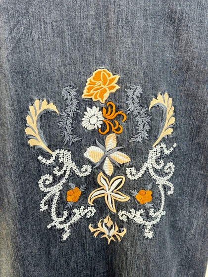 مانتو جین گلدوزی آنیل