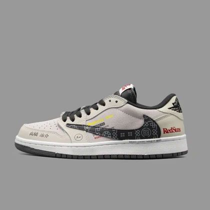 نایکی جردن 1 ساق کوتاه ترویس اسکات ردسانز Nike Jordan 1 Low Travis Scott RedSuns