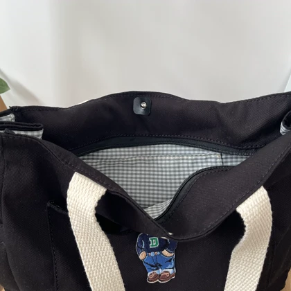 توت بگ مشکی طرح polo bear ساک پارچه ای