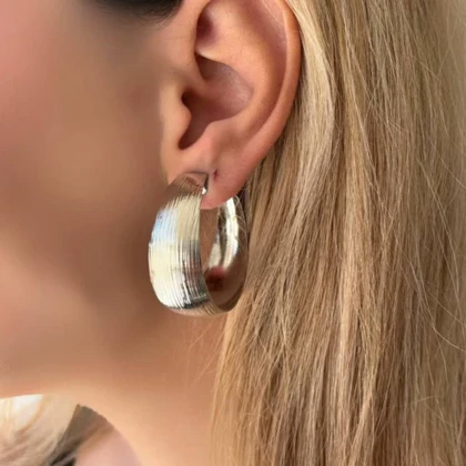 گوشواره حلقه‌ای چانکی شیاردار میسیگا