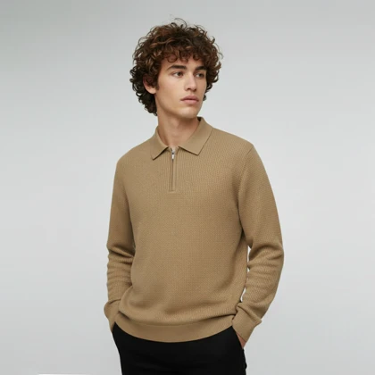 بافت نیم زیپ یقه طرح راه (3066) SOLD OUT