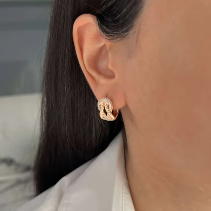 گوشواره زنانه جواهری طرح طلا ژوپینگ، ظرافت بی‌نظیر