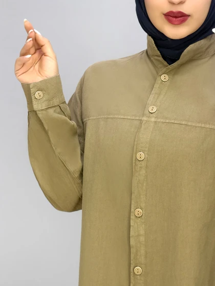 مانتو جلودکمه لینن دومان کد 20145566