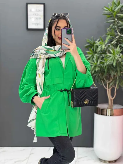 مانتو کمرگت جیب زیپی