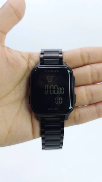 ساعت مچی دیجیتالی مردانه کورال Coral 9619 فول استیل با ماندگاری رنگ بالا
