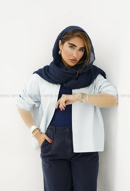 شومیز زنانه لینن پشت بند دارکد1006049
