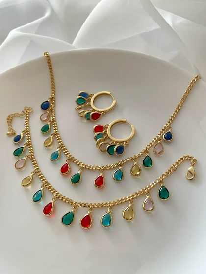 ست مولتی کالر نگین اشکی