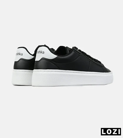 کفش کتانی مردانه مشکی سفید BERSHKA مدل 7597