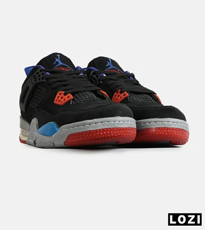 کفش کتانی ساق‌دار مردانه و زنانه مشکی قرمز آبی NIKE jordan 4 مدل 7720