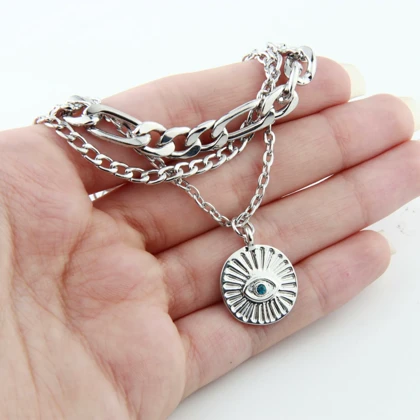 دستبند زنانه طرح سه لاین چشم