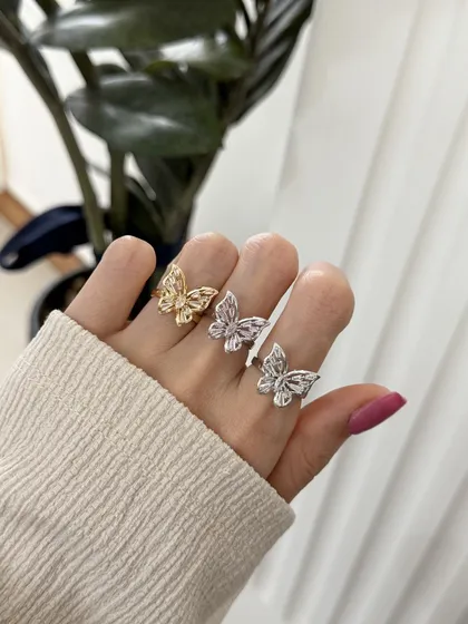 انگشتر پروانه فول نگین
