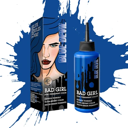 رنگ مو فانتزی بد گرل (BAD GIRL) رنگ BLUE DEVIL - حجم 150 میل