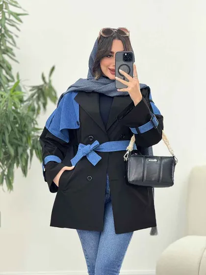 بارانی ژیله ترکیبی سرشانه پاگن