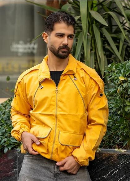 کاپشن میکرو زرد مردانه مدل Panama ویژه