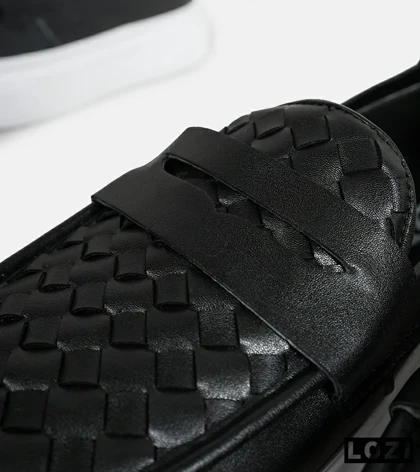 کالج مردانه مشکی سفید Bottega Veneta مدل 6998