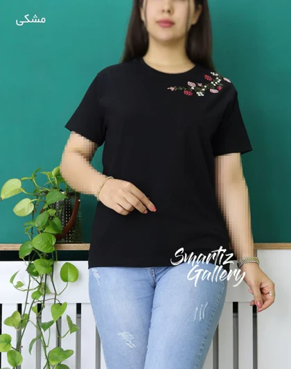 تیشرت سرشانه گل
