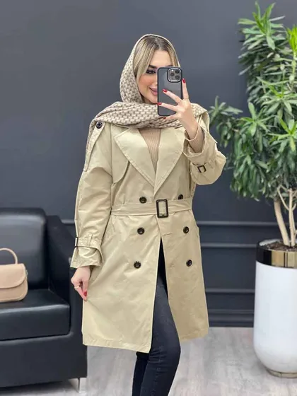 بارانی شش دکمه ژیله گرد بلند