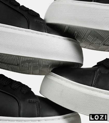 کفش کژوال مردانه چرمی مشکی سفید ZARA مدل 7370