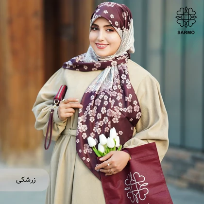 روسری ابریشم توییل شکوفه