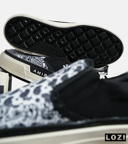 کفش اسنیکرزسفید مشکی Amiri Stars Vintage مدل 5979