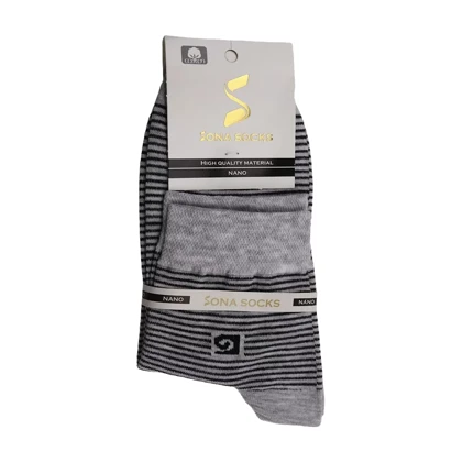 جوراب نخی مردانه نیم ساق سونا مدل زبرا کد 01