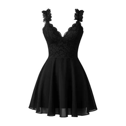 لباس خواب دامنی گل‌دار مشکی برند هارنی کد 9035