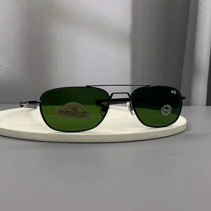 عینک آفتابی AO با فریم فلزی و لنز شیشه سنگ UV400 American Optical