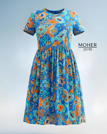 پیراهن بلند تابستانی زنانه سایز بزرگ با طرح گل‌دار