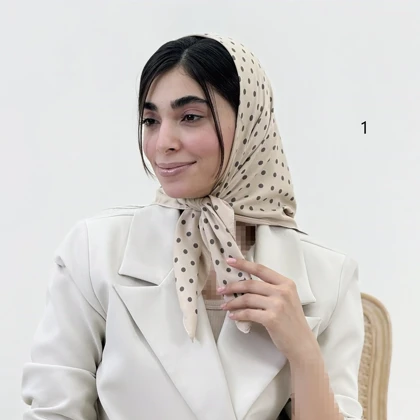 مینی اسکارف زنانه خال‌خالی تویل | آی بولک