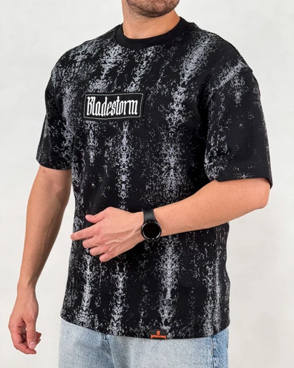 تیشرت مردانه اسپرت مدل لش استورم راه راه رنگ مشکی کد 999104