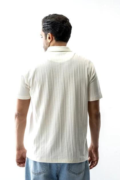 پلوشرت آستین کوتاه نیم زیپ مردانه