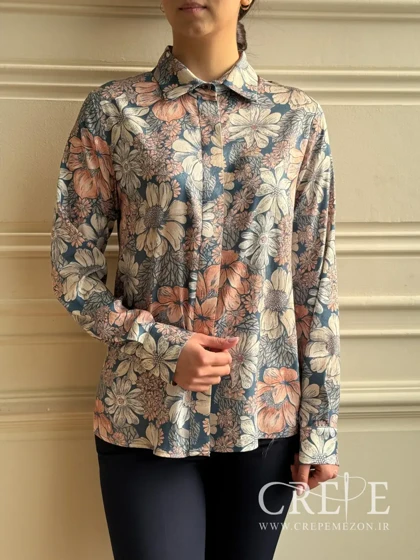 شومیز یقه مردانه طرحدار