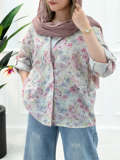 شومیز مانتویی طرحدار آدلیا زنانه