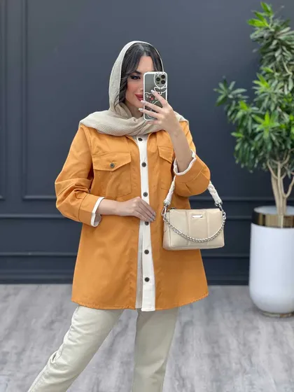 مانتو ترکیبی آستین پیله