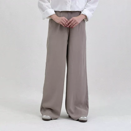 شلوار پارچه ای زنانه سیلک جلو پیله