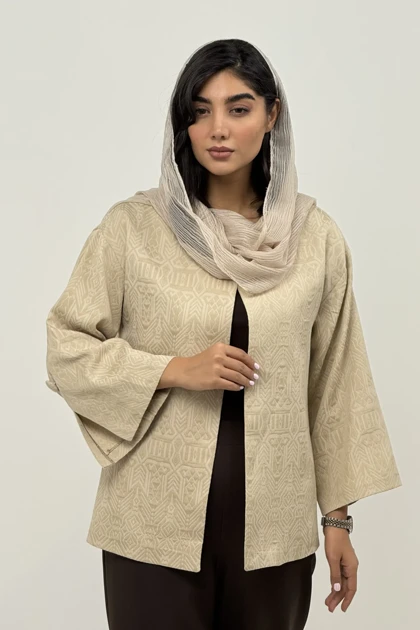 کت زنانه ژاکارد آستین چاک‌دار