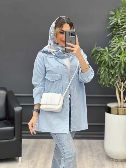 مانتو کتان پشت جیب