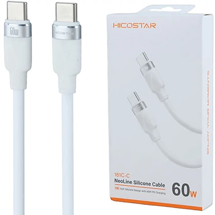 کابل تایپ سی هایکو استار HICOSTAR مدل 161C-C توان 60 وات 1 متری