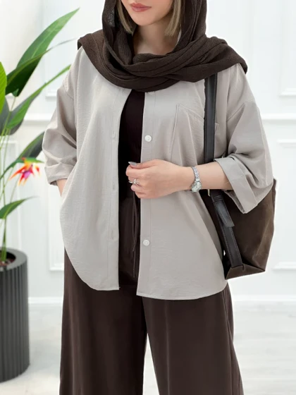 شومیز مانتویی زنانه سیلک