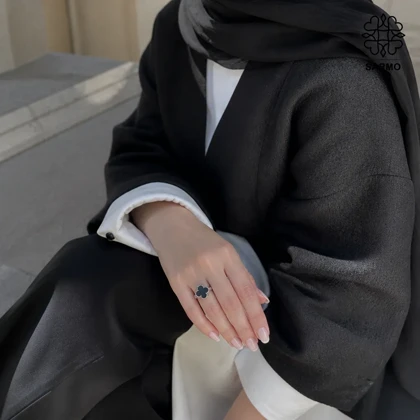 انگشتر استیل ونکلیف مشکی نقره ای کد 509428020