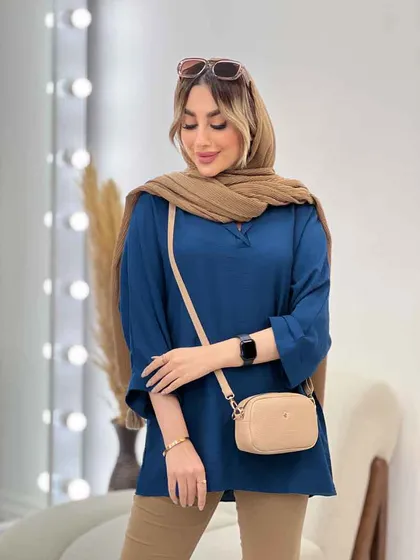 مانتو جلو بسته یقه دار