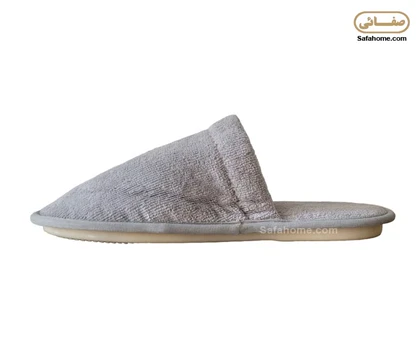 دمپایی حوله ای پودایران طرح ساده طوسی