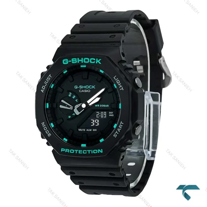 ساعت مچی جی شاک GA2100 مردانه مشکی تم سبز GShock-7774-G
