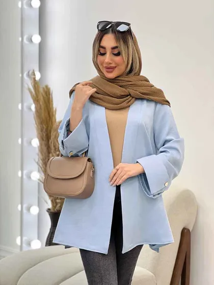 مانتو جلو باز آستین دو دکمه